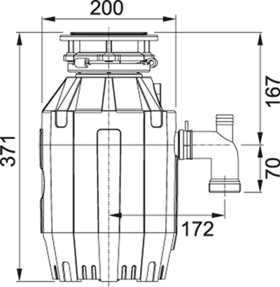 Mulli mbeturinash Franke TE-75 Turbo Elite, 3/4 HP, çelik inox, i kuq
