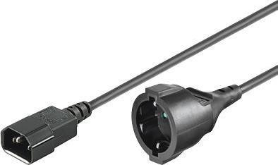Kabllo zgjatues fuqie Microconnect PE130100, 1m, C14 në Schuko, i zi