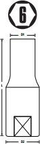 Prizë gjashtëkëndore Stanley (STMT73206-8B), e gjatë, 1/4 ", 12 mm