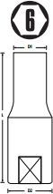 Prizë gjashtëkëndore Stanley (STMT73206-8B), e gjatë, 1/4 ", 12 mm