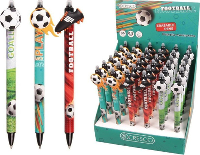 Stilolaps i fshirshëm Cresco Football, 0.5mm, bojë blu, set 36 copë