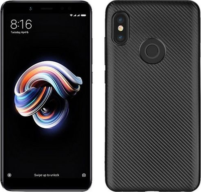 Mbrojtëse për telefon me fibër karboni Xiaomi 6X / A2 e zezë 