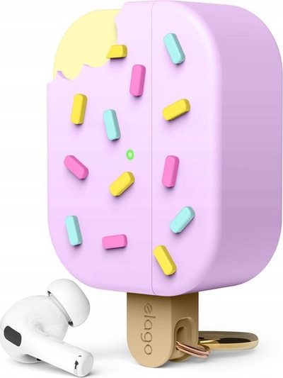 Мбулеса Elago Ice Cream за AirPods Pro 2, со карабин, поддржува безжично полнење, сина Blueberry