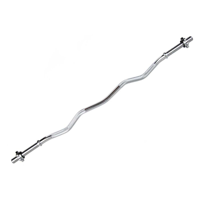 Shtangë e harkuar EB Fit, 120cm, diametër 28mm, ngjyrë argjendi