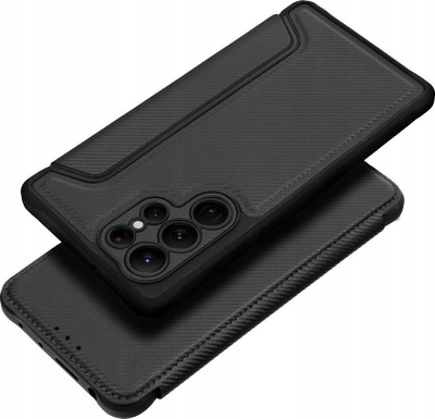 Këllëf libri Razor për Samsung Galaxy S23, lëkurë eco karbon, me xhep karte, i zi