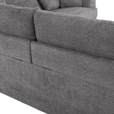 Divan këndor Symmet gri, këmbë antirust 314×314×90–102 cm (HM3269.03), gri