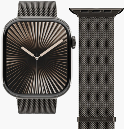 Rrip ore Vonmählen Milanese Loop 2, për Apple Watch 40 41 42mm, çelik inox, gri