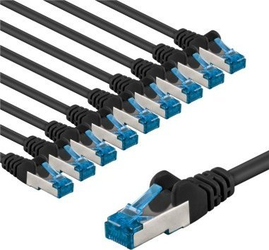 Kabllo rrjeti Goobay Patch Cord Cat 6a, 2m, RJ45, e zezë