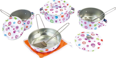 Сет кујнски играчки Legler Enamel Cookware Set, 11 парчиња, емајлиран метал, шарен