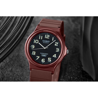Ora dore Casio MQ24UC-4B, quartz, rezistente ndaj ujit, e kuqe bordo