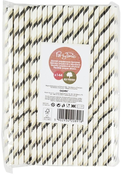 Shkopinj pijesh letre Arpex, 20cm, 144 copë, të zinj