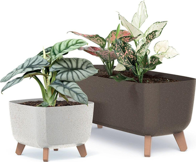 Vazo lulesh Flowerpot GRACIA CASE ECO WOOD, 39cm, ngjyrë kafe