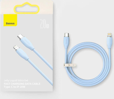 Kabllo USB Baseus Jelly Liquid Silica Gel, USB C në Lightning, 1.2 m, e zezë