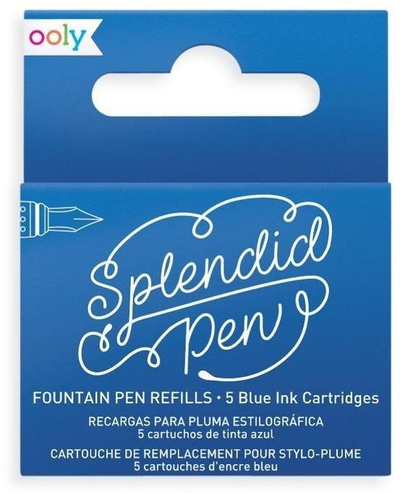 Rimbushje për stilolaps Ooly Splendid Fountain Pen, bojë blu, set me 5 copë