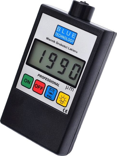 Matës trashësie boje Blue Technology P-11-AL, 0–1990 µm, për çelik dhe alumin, gri