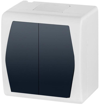Çelës drite Elektro-Plast HERMES 2 1002-01, dopio, i bardhë gri