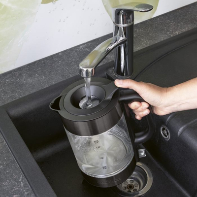 Ibrik elektrik Proficook Glass, 1.7L, xham rezistent, i zi transparent
