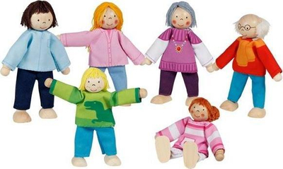 Set kukullash GoKi Mini Doll Family, familje moderne, shumëngjyrëshe