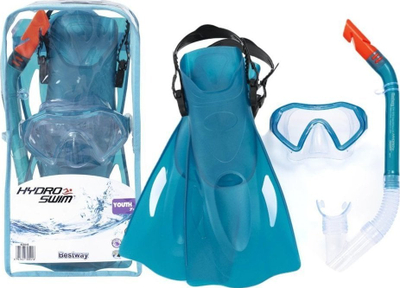 Set zhytjeje për fëmijë Bestway 25046, maskë tub dhe këpucë noti, blu