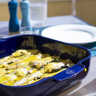 Enë katrore pjekjeje Appolia Ceramic Casserole 3 Qt, qeramike, blu