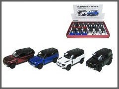 Veture lodër metalike Kinsmart Land Rover Defender 90, shkalla 1:36, 13cm, me pull back, shumëngjyrëshe