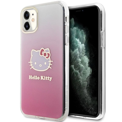Mbulesë telefoni Hello Kitty HKHCN61HDGKEP, iPhone 11 Xr 6.1", hardcase TPU, rozë gradient