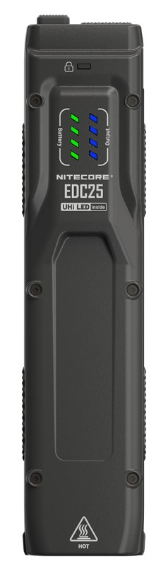 Elektrik dore Nitecore EDC25, 3000 lumen, USB‑C i karikueshëm, i zi