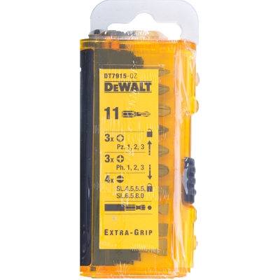 Set bitash kaçavida DeWalt DT7915, 11 copa, Extra Grip, i verdhë