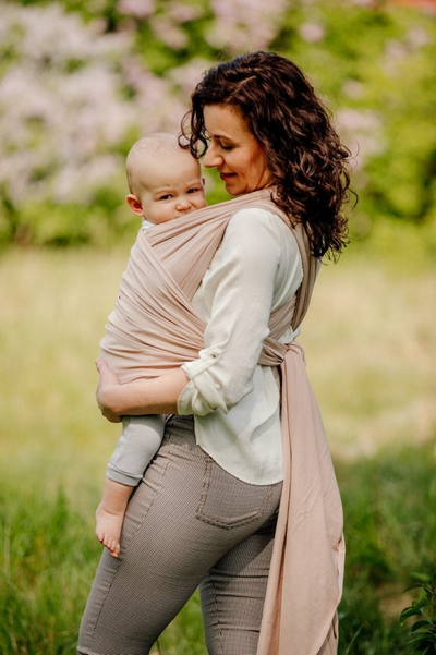 Shall mbajtës për bebe Cotton Baby Sling, 100% pambuk organik, 5 m, bezhë