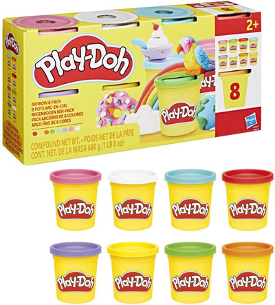 Plastelinë Play-Doh Rainbow, set 8 kanaçe, 85g secila, shumëngjyrëshe