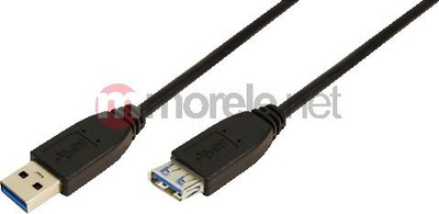 Kabllo LogiLink USB-A - USB-A, 2m, e zezë