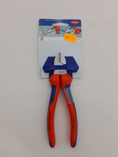 Gërshërë prerëse anësore Knipex 70 02 160, 160mm, doreza dy komponentëshe, e kuqe blu