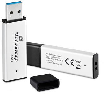 USB флеш MediaRange High Performance, 32GB, USB 3.0, алуминиум