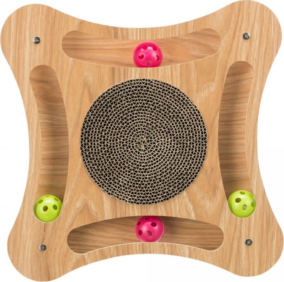 Grebë kartoni për mace Trixie me lodra, MDF edhe karton, 35 x 35 cm