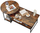 Set tavolinash kafe Vintage Rustic Wood, 2 në 1, 123x60x51cm, kornizë çeliku e zezë