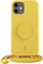 Mbrojtëse telefoni Just Elegance Rabbit's Paw për iPhone 11, me PopSocket, me litar, e verdhë