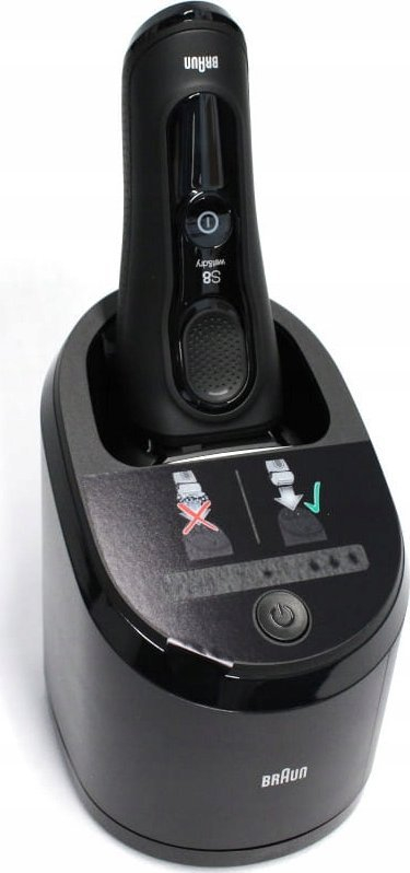 Aparat rroje elektrik Braun Series 8 8560cc, me bazë SmartCare, për rroje me ujë dhe thatë, i zi