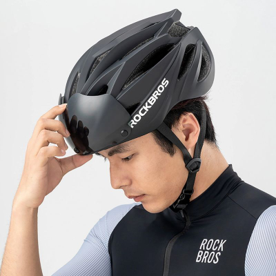 Kaskë biçiklete Rockbros Cycling Helmet, 58-62 cm, me vizier magnetike, jeshile