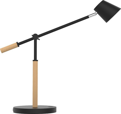 Llambë tavoline UNILUX VICKY, LED, me port USB, dru ahu dhe e zezë