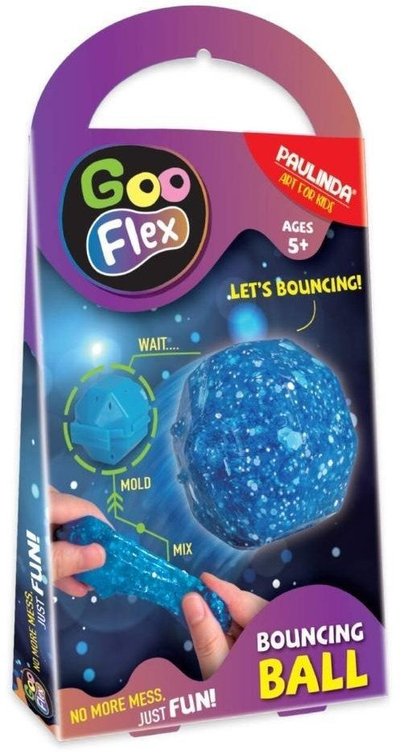 Set kreativ Goo Flex Bouncing Planet, slime me shkëlqim, top kërcyes, blu