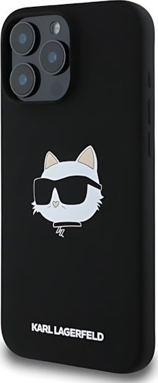Futë telefoni Karl Lagerfeld Choupette Head, silikon, për iPhone 16 Pro Max, me MagSafe, e zezë