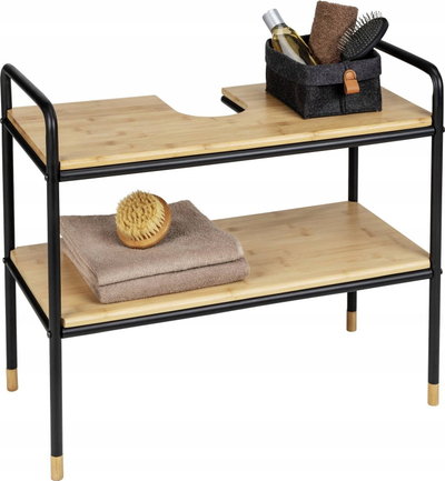 Dolap bazë për lavaman WENKO Loft, metal dhe bambu FSC, stil industrial