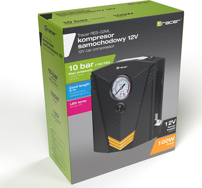 Kompresor portativ Tracer RES-02ML, 10 bar 150 PSI, 100W, me LED
