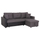 Divan-Shtrat këndor Wayne 224x145x86Hcm (HM3028.81), gri/ zezë