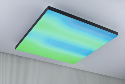Lampë tavanore Paulmann Velora Rainbow, 595x595mm, RGBW, e zezë