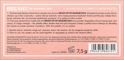 Paletë hijesh për vetulla Makeup Revolution Brush Up by Maxineczka, 6 nuanca, për të gjitha ngjyrat e flokëve