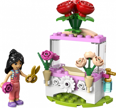 Set LEGO 30721 Flower Stand with Roses, për fëmijë 5+, shumëngjyrësh