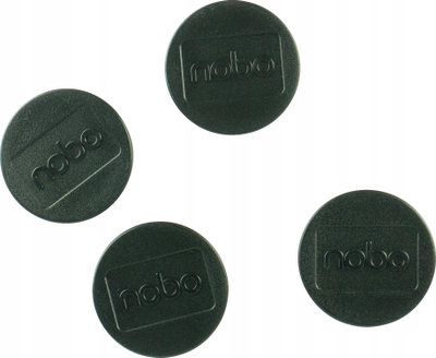 Magnetë për tabelë Nobo 1901630, 38mm, set 4 copë, të zinj