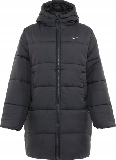 Geak dimri Nike Classic Therma FIT për goca, e gjatë, me kapuç, e zezë