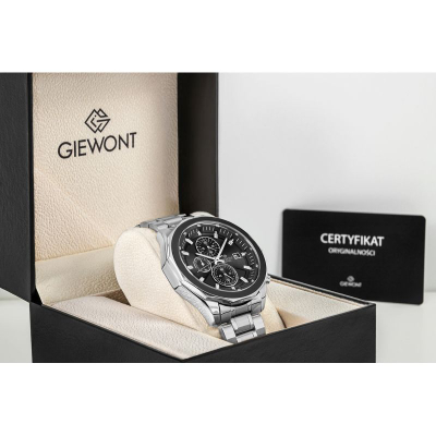 Ora dore Giewont GW7290-B2, kronograf, xham safir, argjend